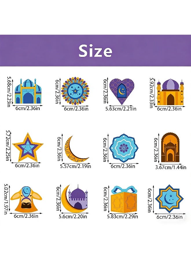 12 قطعة من زينة الكب كيك لرمضان، أعواد كب كيك لمناسبة عيد، زينة كعك بموضوع إسلامي مسلم - Image 2